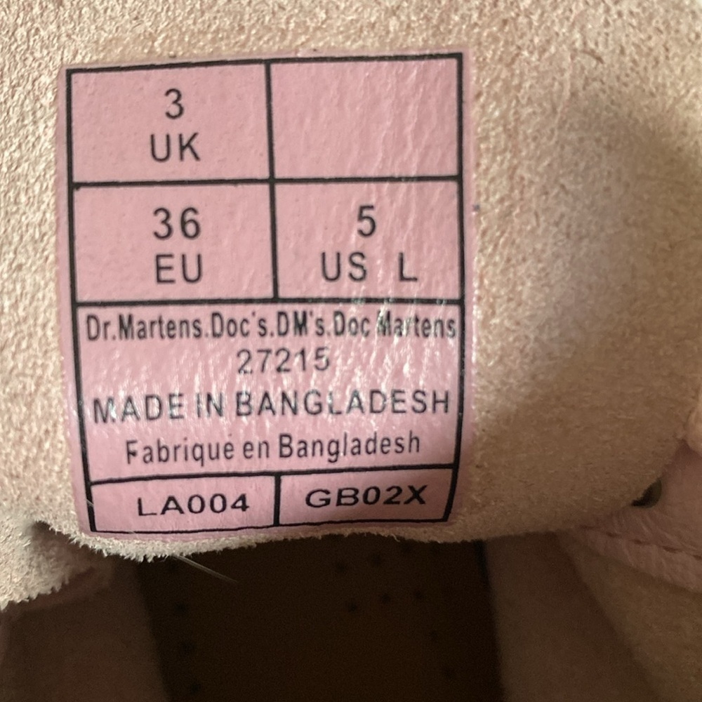 Dr. Martens Shoes 1460 Pascal Women's Pink Chalk Boots Moto size 5 - Picture 6 of 16